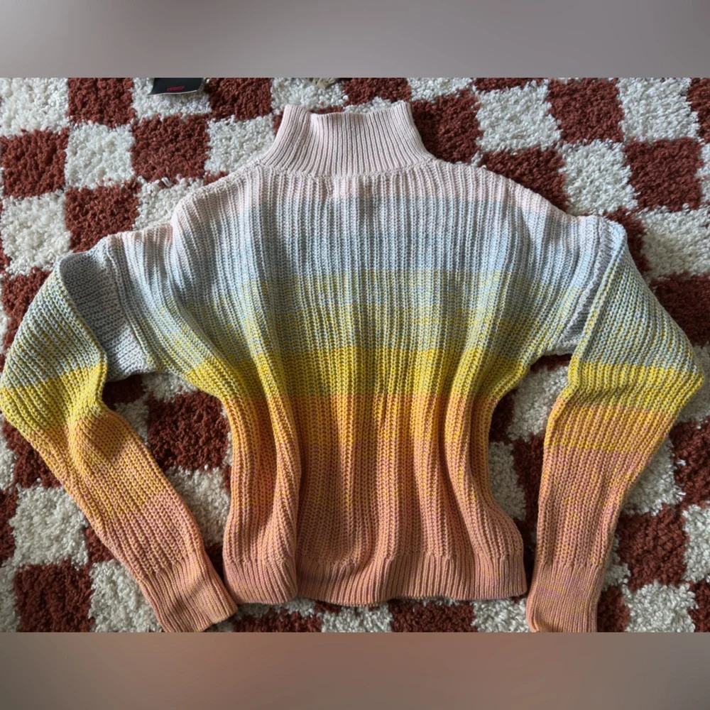 LC Lauren Conrad Funnel Neck Rainbow Sweater - Picture 3 of 5